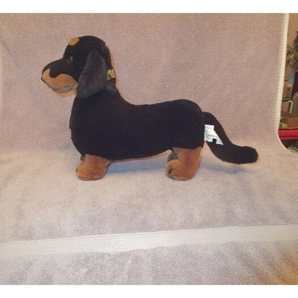 Vtg Ganz Dachshund Dog Plush Stuffed Animal Wiener Sausage Doxie Badger 18